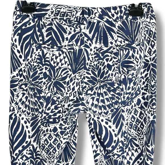Lilly Pulitzer Kelly Knit‎ Skinny Ankle Pants High Tide Navy White Womens Size 4 - Picture 5 of 9